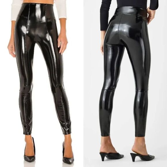 Spanx Faux Patent Leather Leggings 1X NWT - Picture 1 of 9